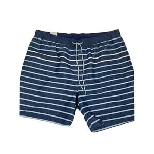 Kirkland Mens Swim Shorts Pockets Mesh Liner Lining Blue Stripe Size XXL